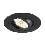 SLV New Tria 75 Spot Aluminium Noir Rond 8.3W 750lm 38D - 930 Blanc Chaud | Diamètre 75mm -  Meilleur Rendu Des Couleurs - Dimmable 
