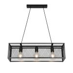 D'Lite Suspension Luminaire Merkem Dépolie Noir | Convient Pour 3x E27