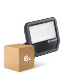 Lot 6x Ledvance Projecteur LED Aluminium Noir 69W 10000lm 100D - 840 Blanc Froid | IP66 - Symétrique