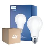 Lot 4x Philips Classic LED Ampoule E27 Poire Dépolie 17.5W 2452lm - 827 Blanc Très Chaud | Équivalent 150W