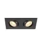 SLV New Tria 155 Spot Aluminium Noir Carré | Convient pour 2x GU10 