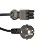 Noxion GST - Compatible Câble d’alimentation Noir - Femelle + Schuko Europlug - 2m - 3 pole 0.75mm2